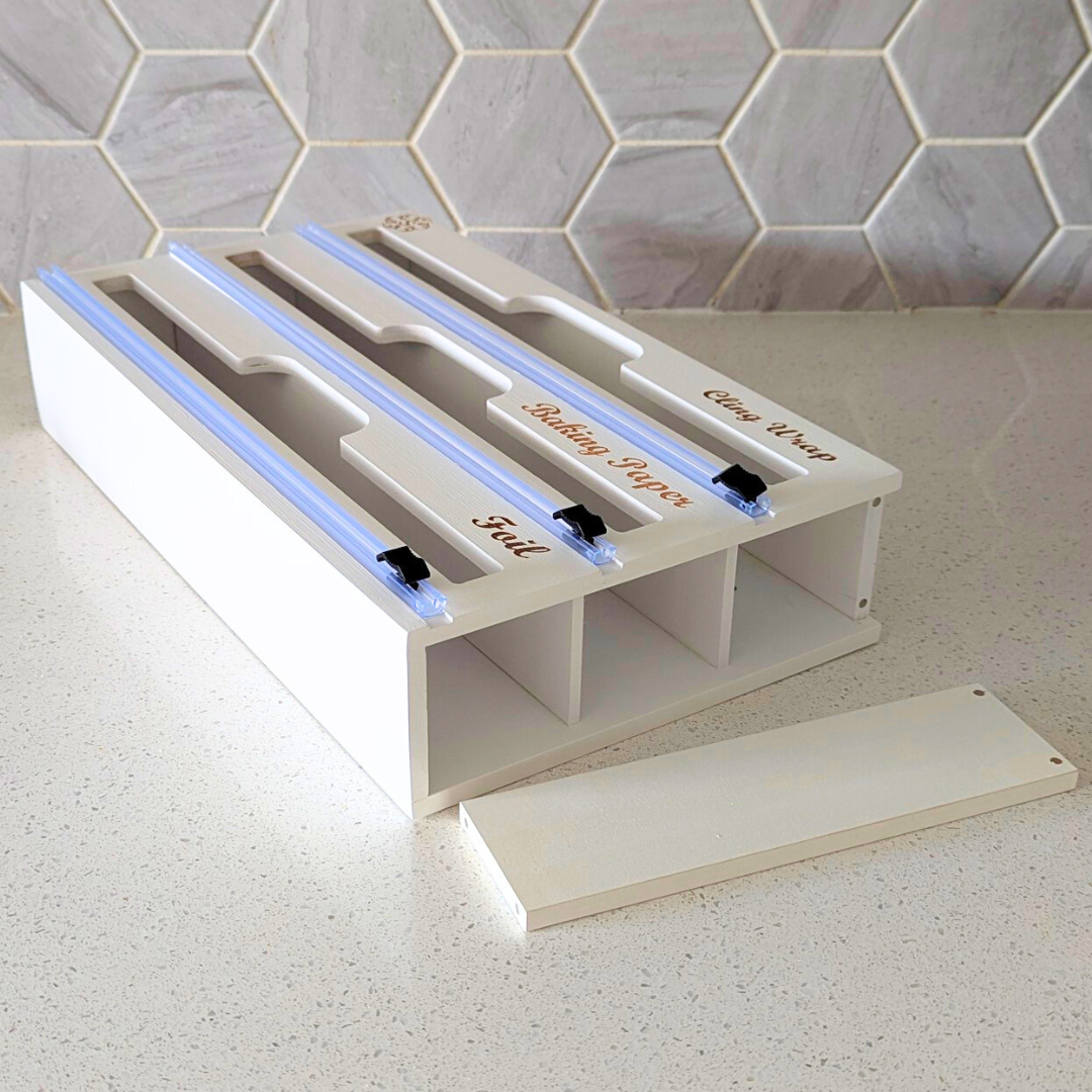 Bamboo 3 in 1 Cling Wrap, Baking Paper and Foil Dispenser with Cutter