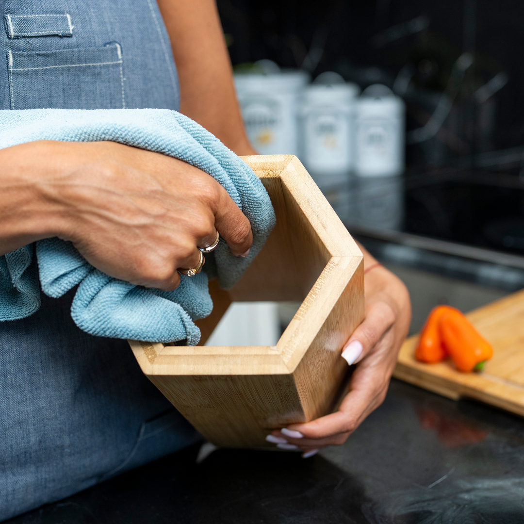 Bamboo Hexagonal Magnetic Knife Holder
